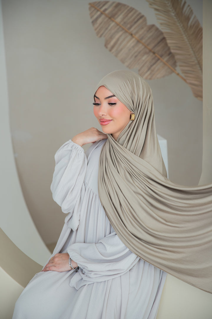 Premium Jersey Hijab in Light Olive