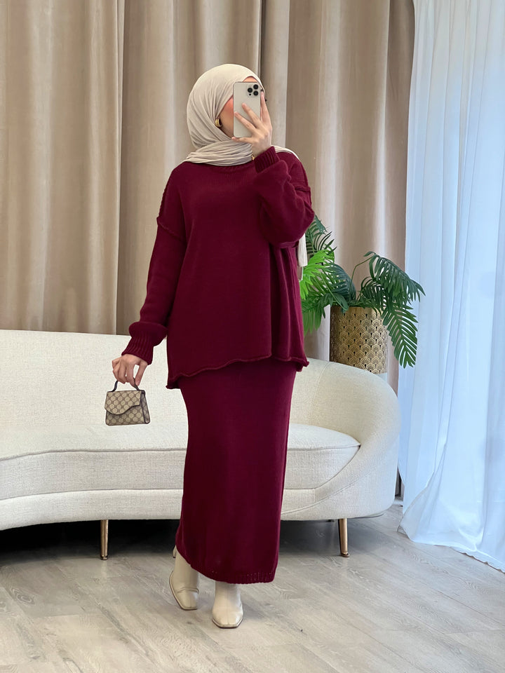 Zayna Set in Bordeaux