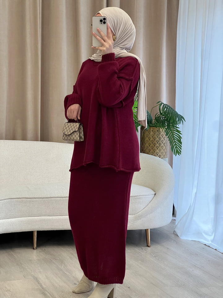 Zayna Set in Bordeaux