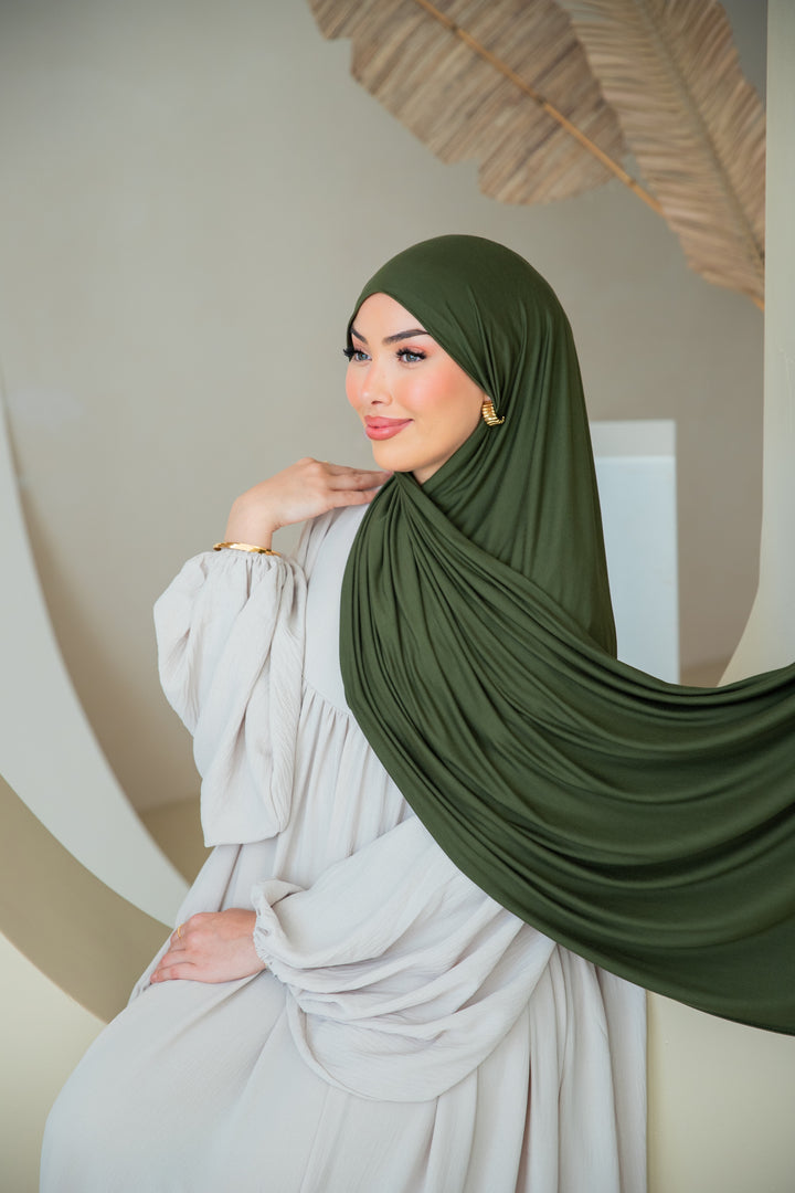 Premium Jersey Hijab in Khaki