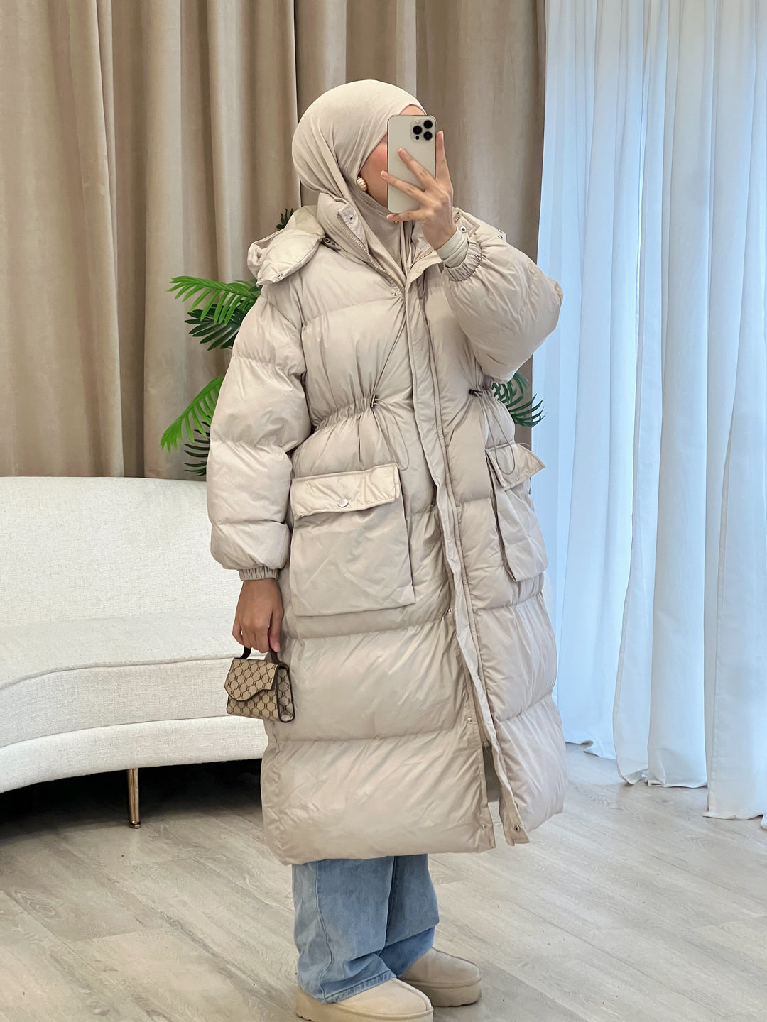 Eve Oversized Parka in Beige