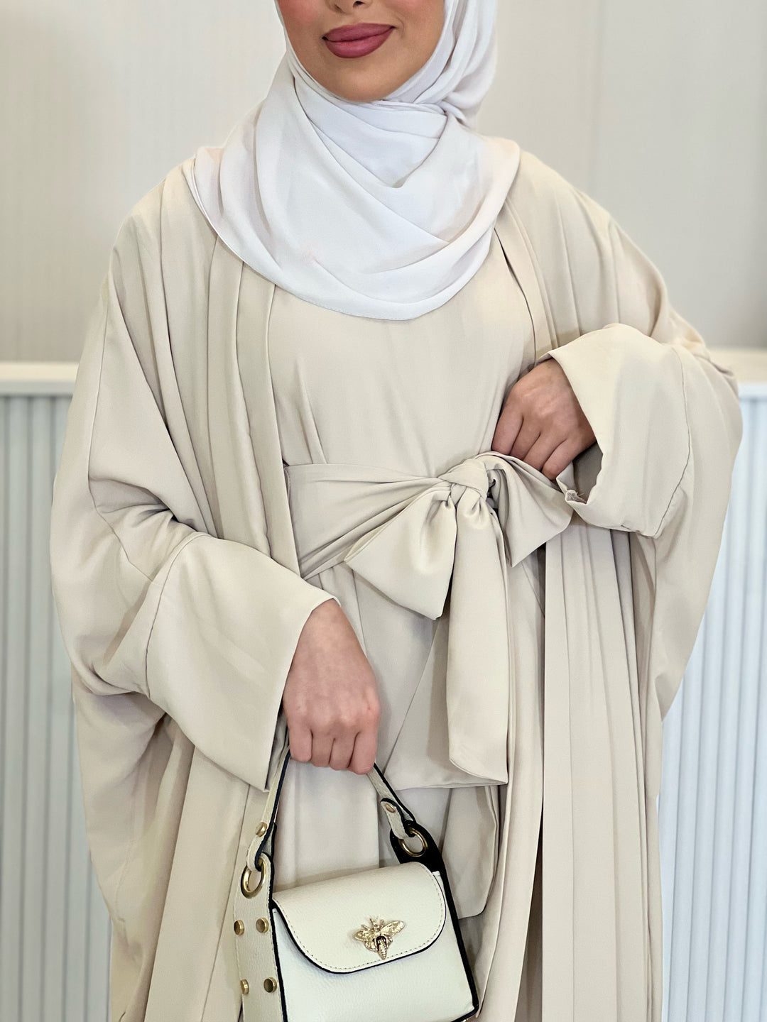 Doha Abaya Kimono Set in Beige