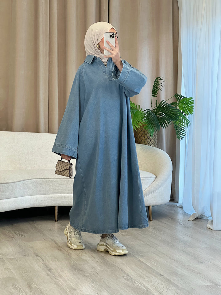 Zaynab Jeans Kleid in Blau