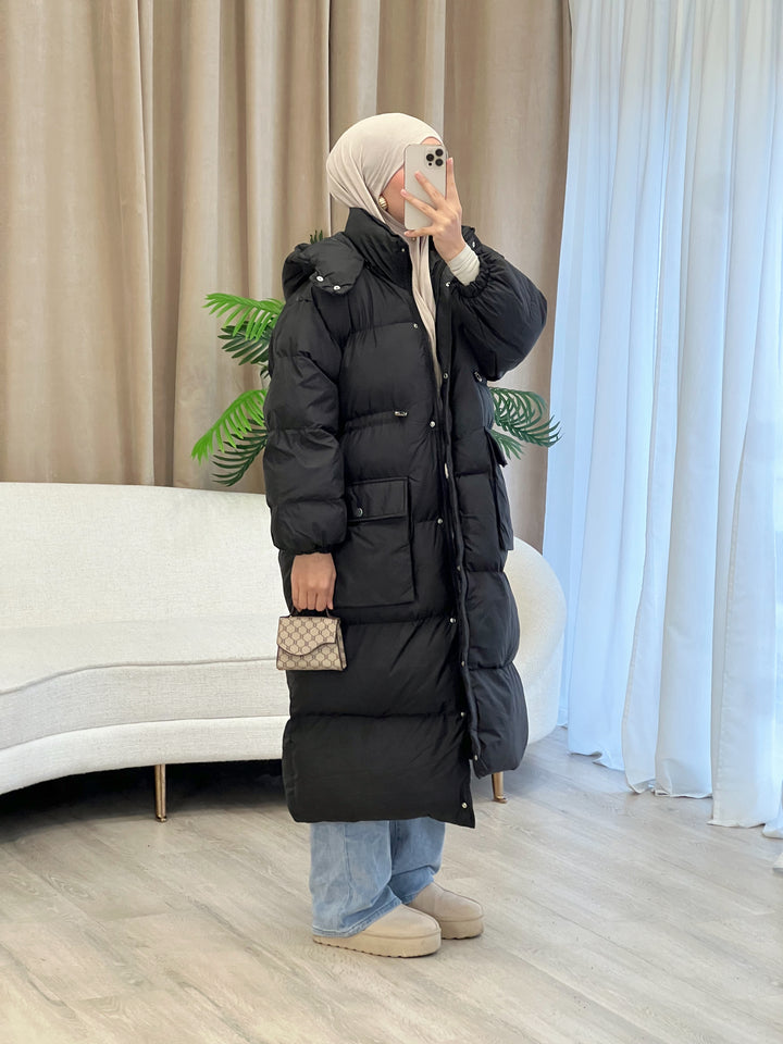 Eve Oversized Parka in Schwarz