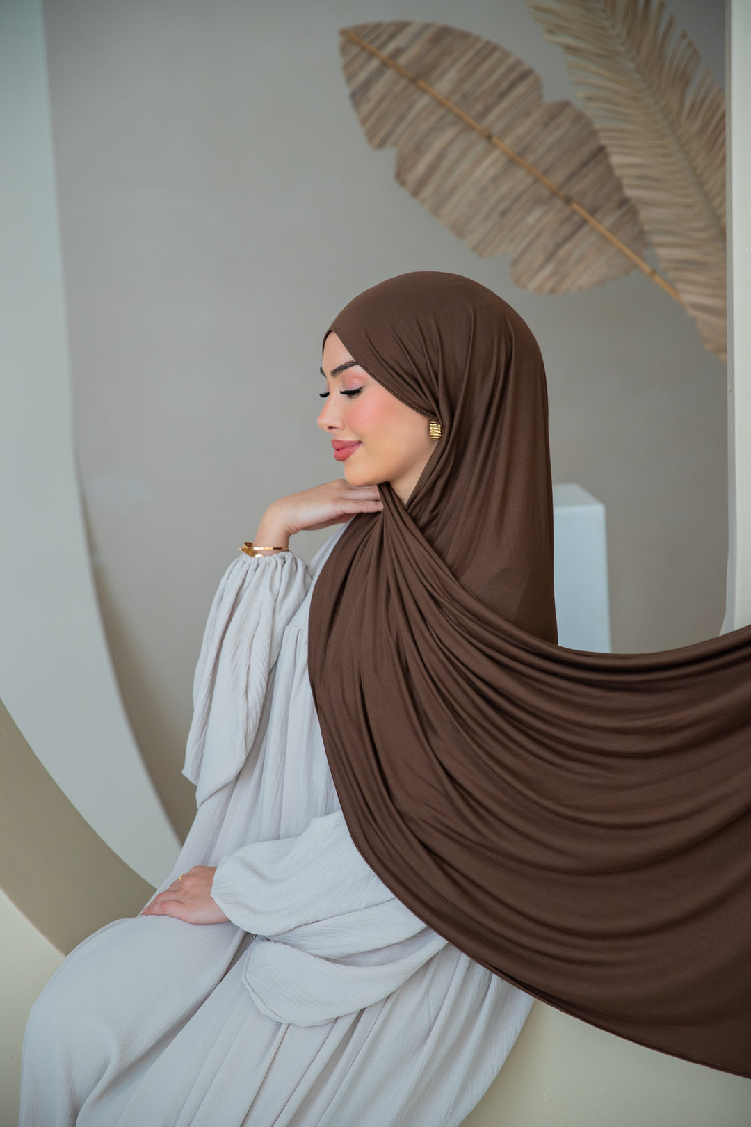 Premium Jersey Hijab in Light Brown