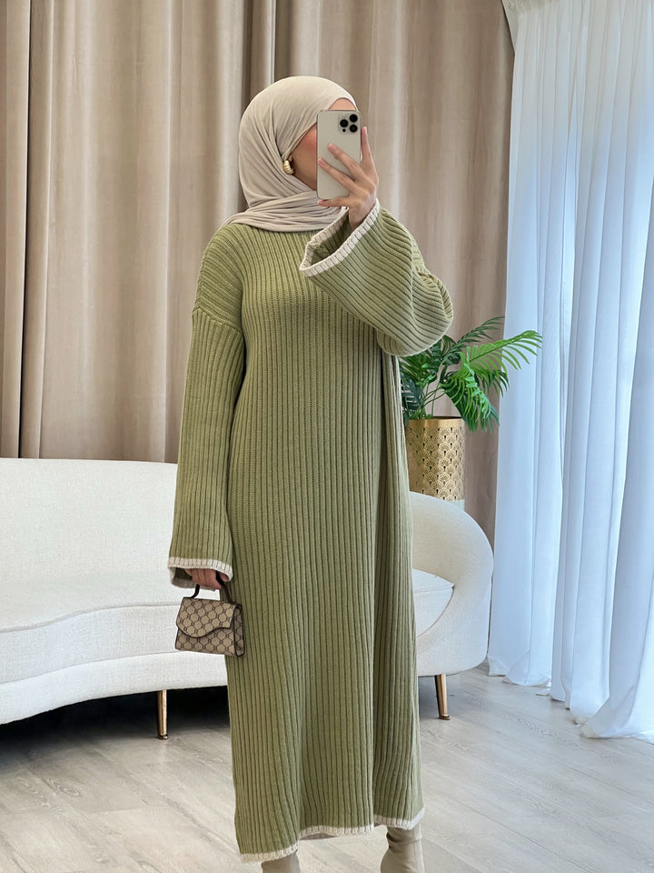 Sweety Strick Pulloverkleid in Pistachio