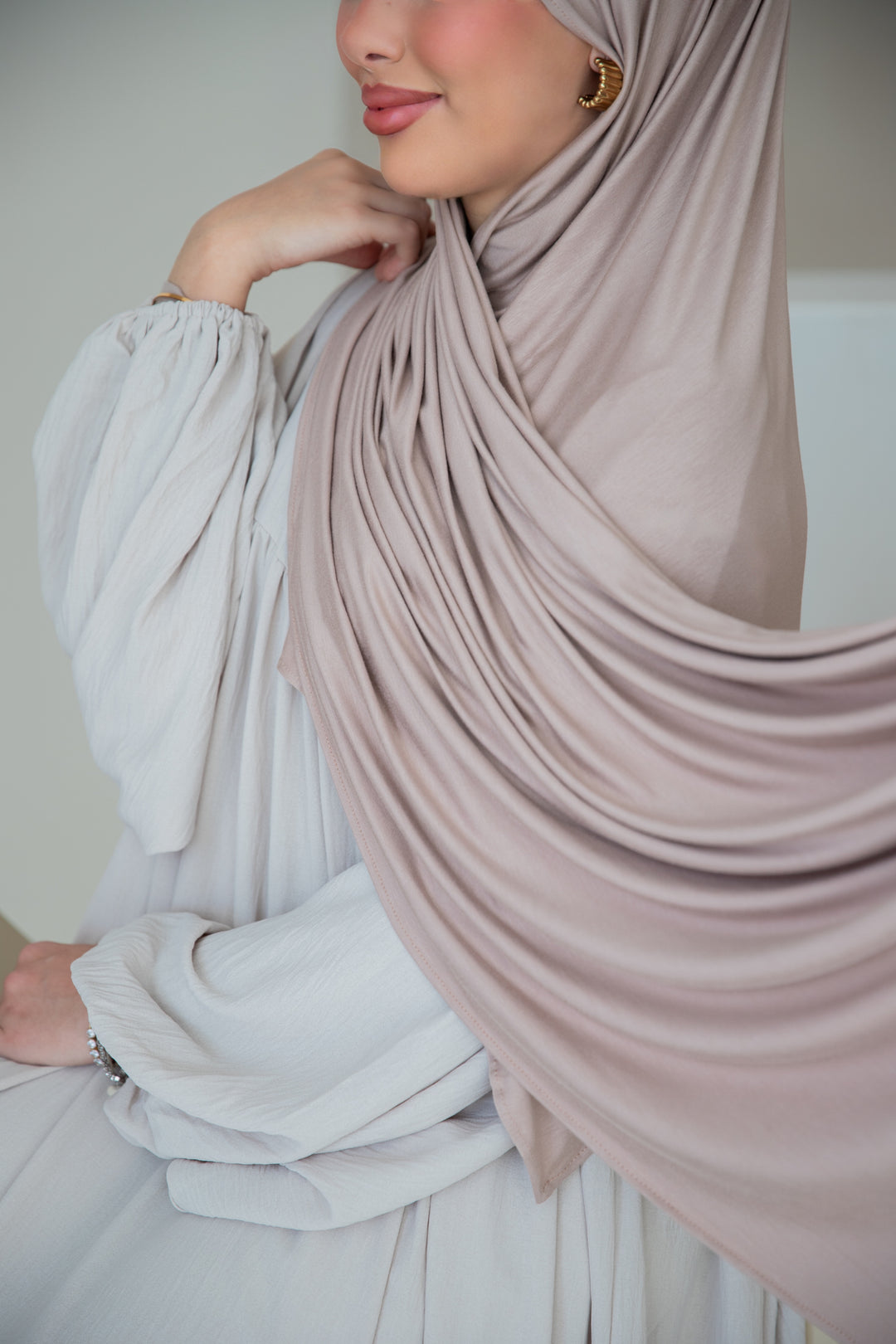 Premium Jersey Hijab in Taupe