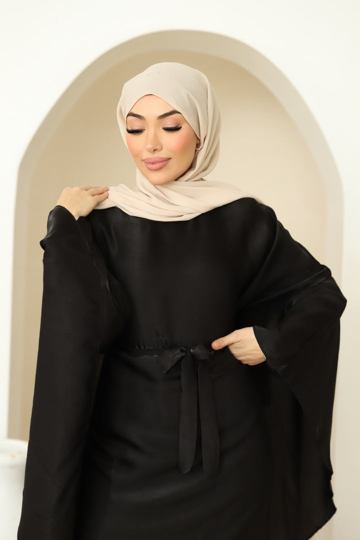 Miray Abaya mit Cape in Schwarz