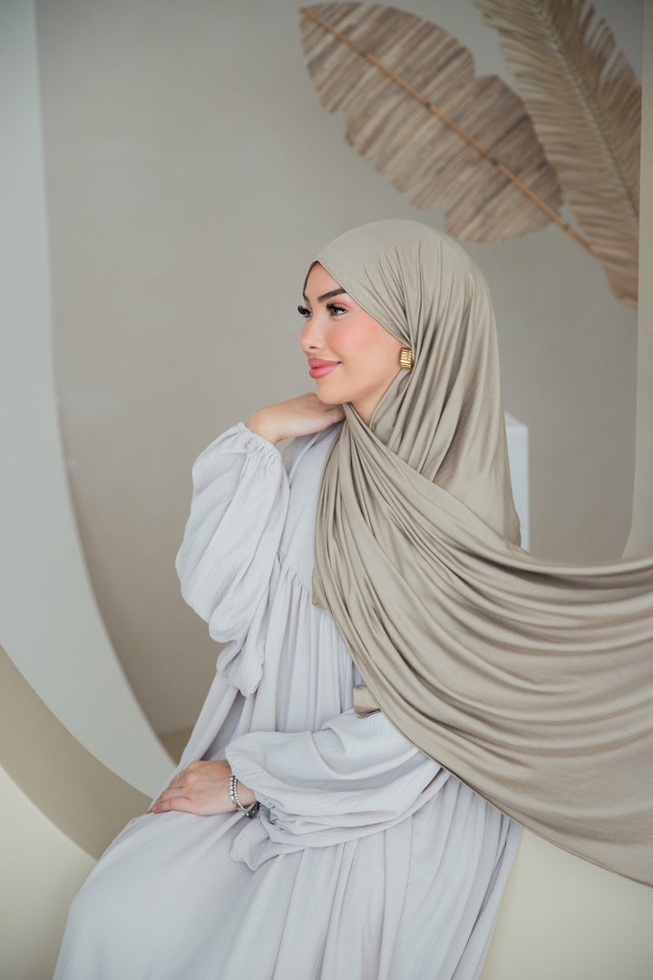 Premium Jersey Hijab in Light Olive