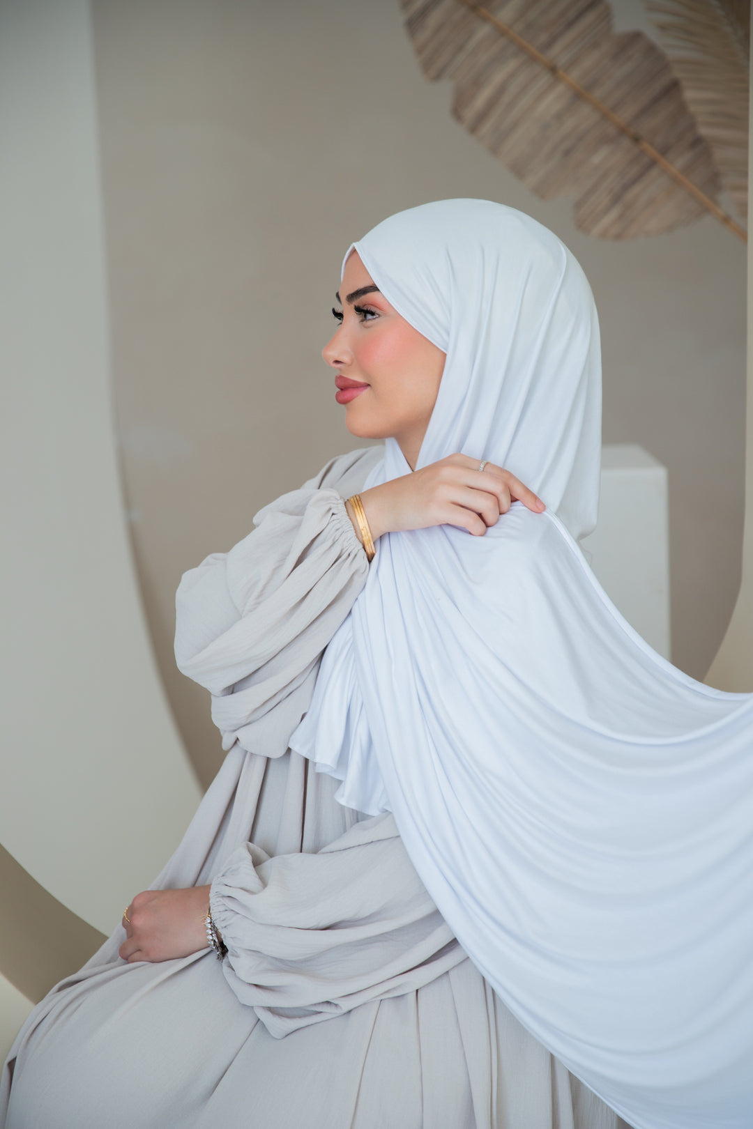 Premium Jersey Hijab in Weiß