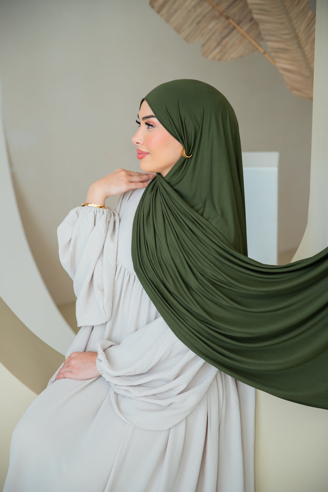 Premium Jersey Hijab in Khaki