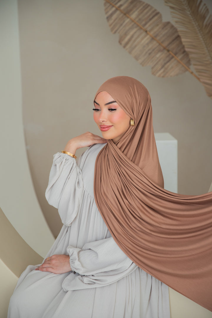 Premium Jersey Hijab in Camel