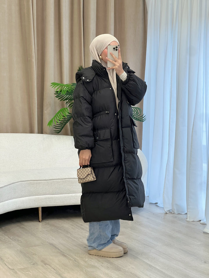 Eve Oversized Parka in Schwarz