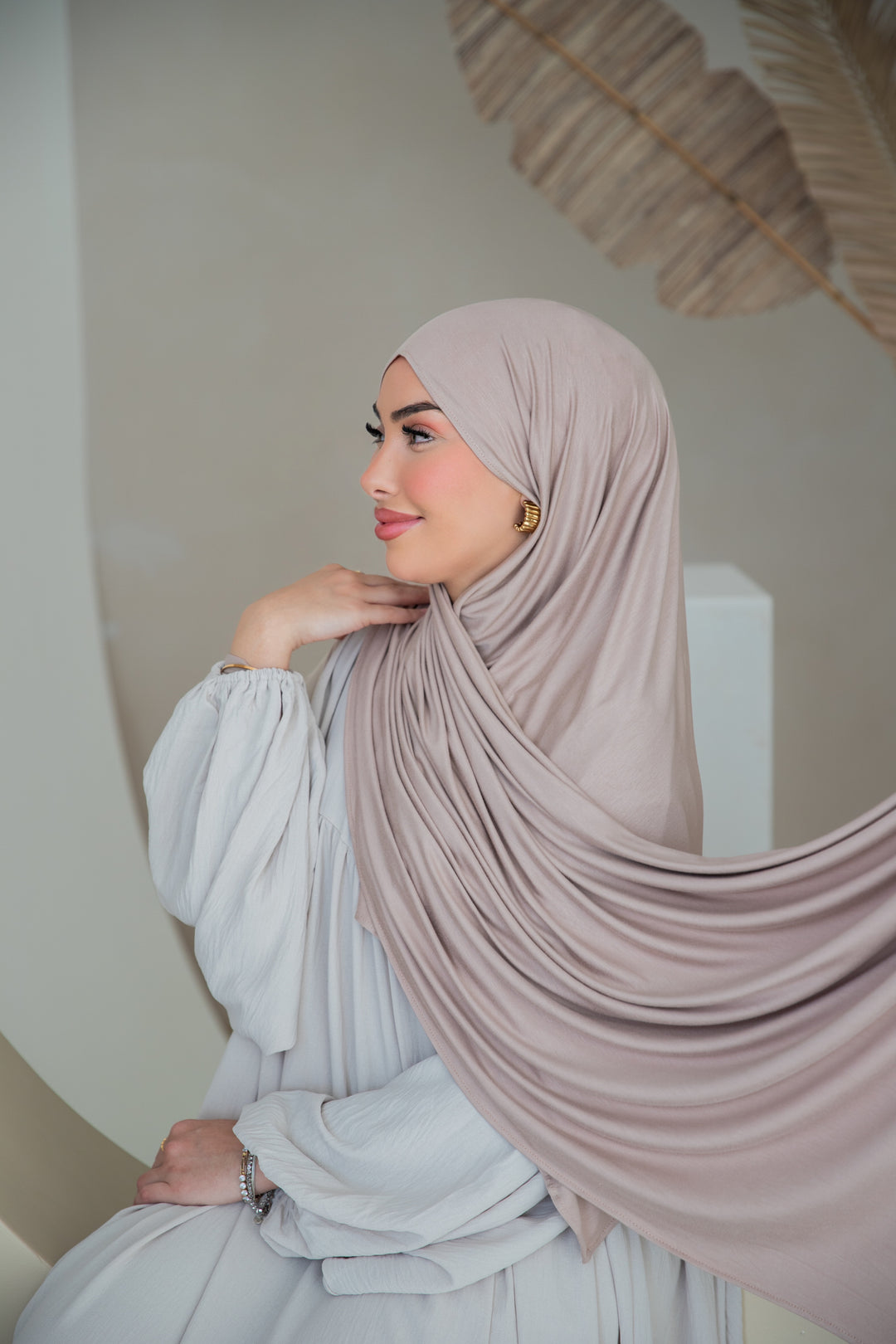 Premium Jersey Hijab in Taupe