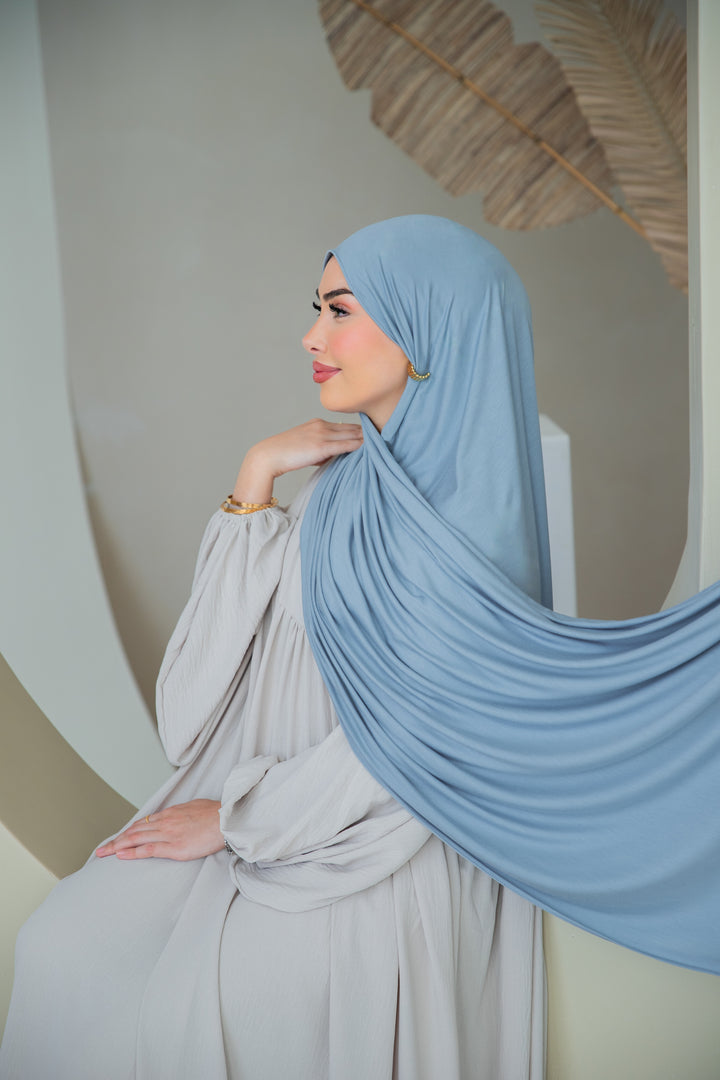 Premium Jersey Hijab in Hellblau