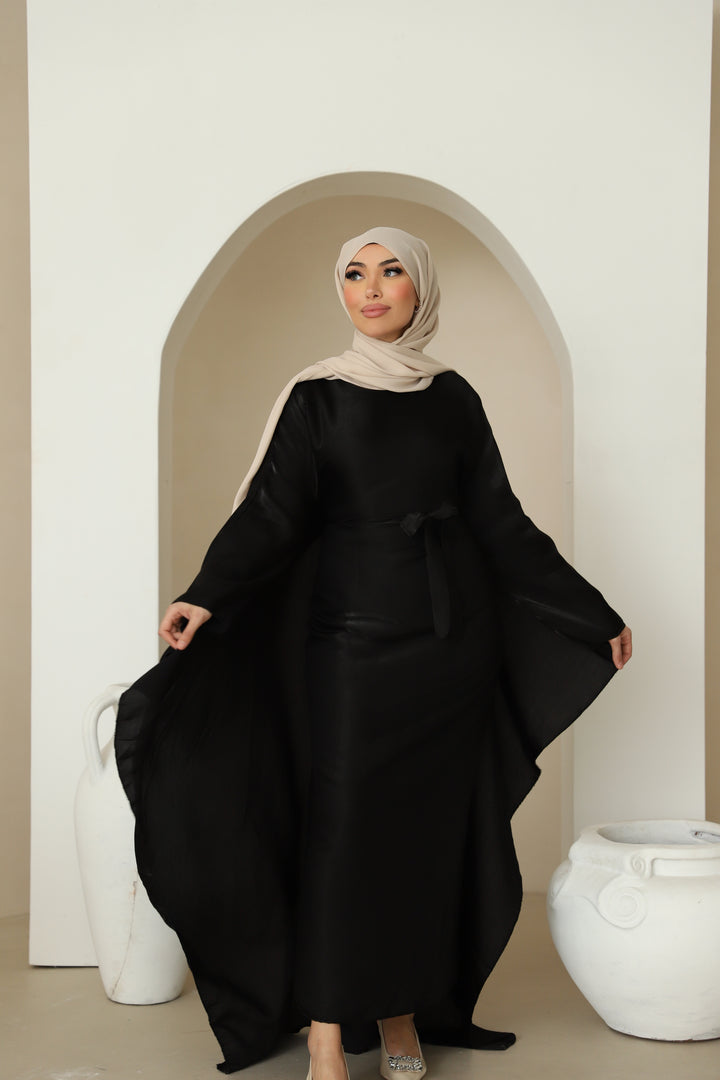 Miray Abaya mit Cape in Schwarz