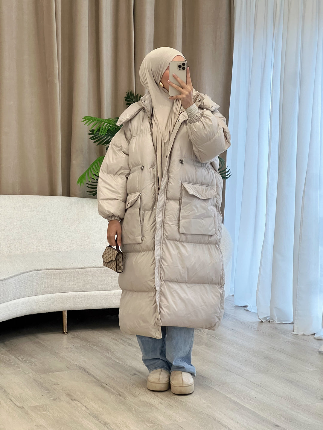 Eve Oversized Parka in Beige