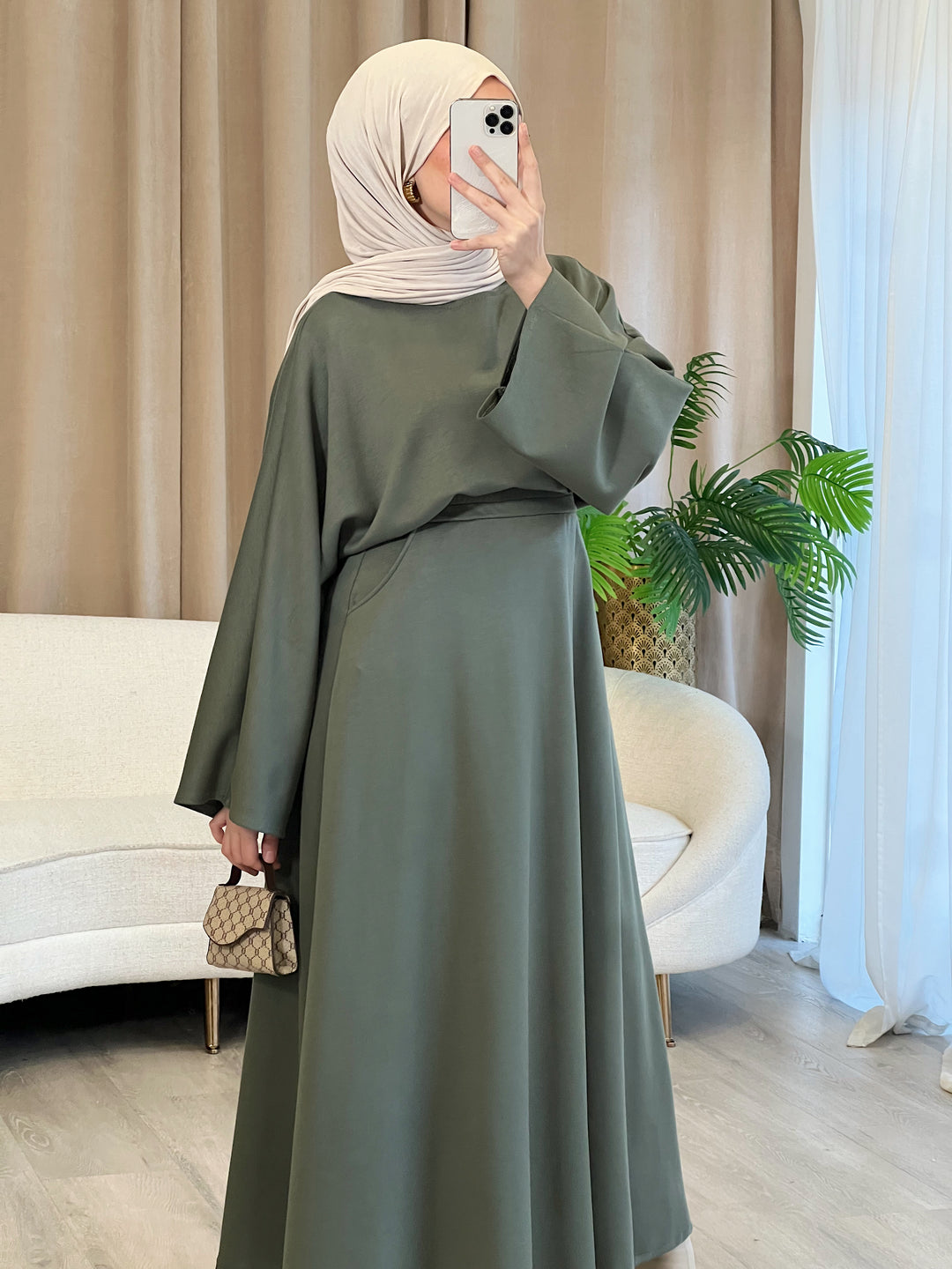 Rosa Noor Set in Khaki