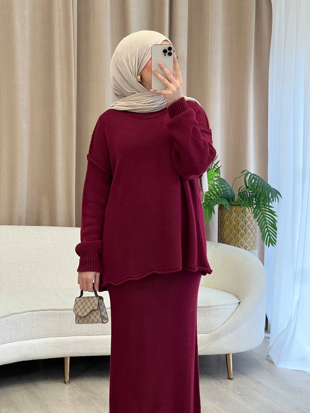 Zayna Set in Bordeaux