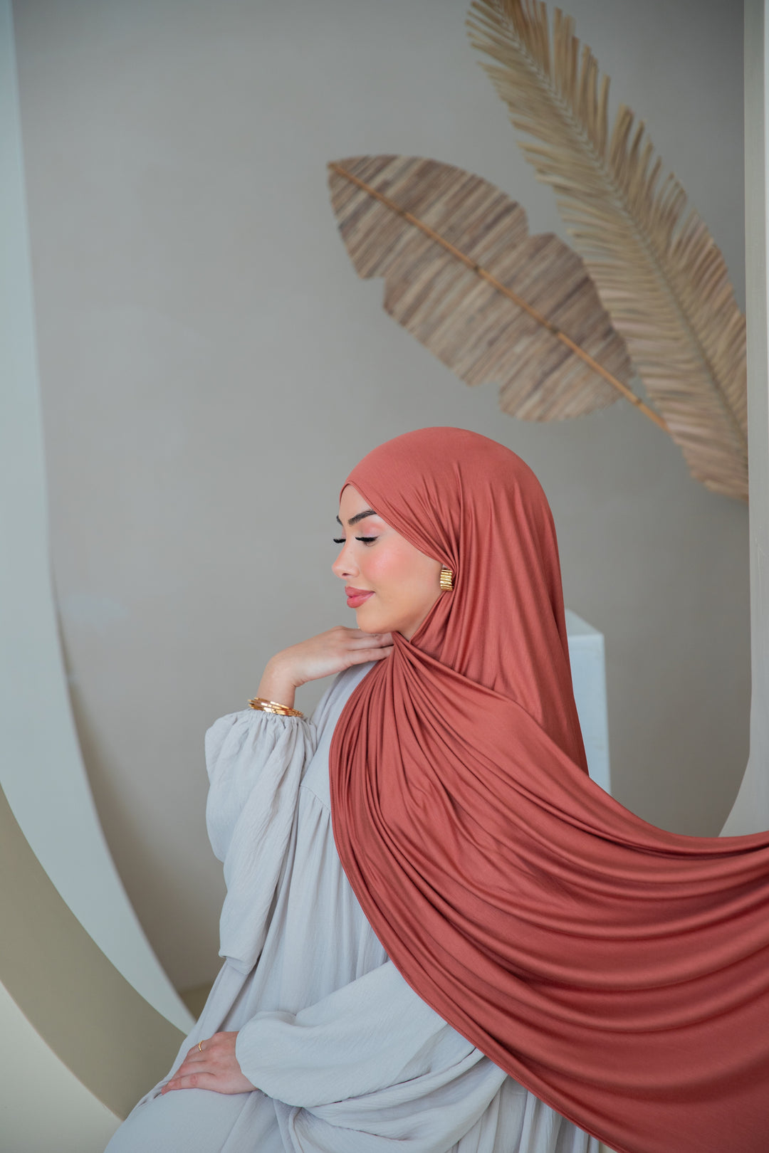 Premium Jersey Hijab in Terrakotta