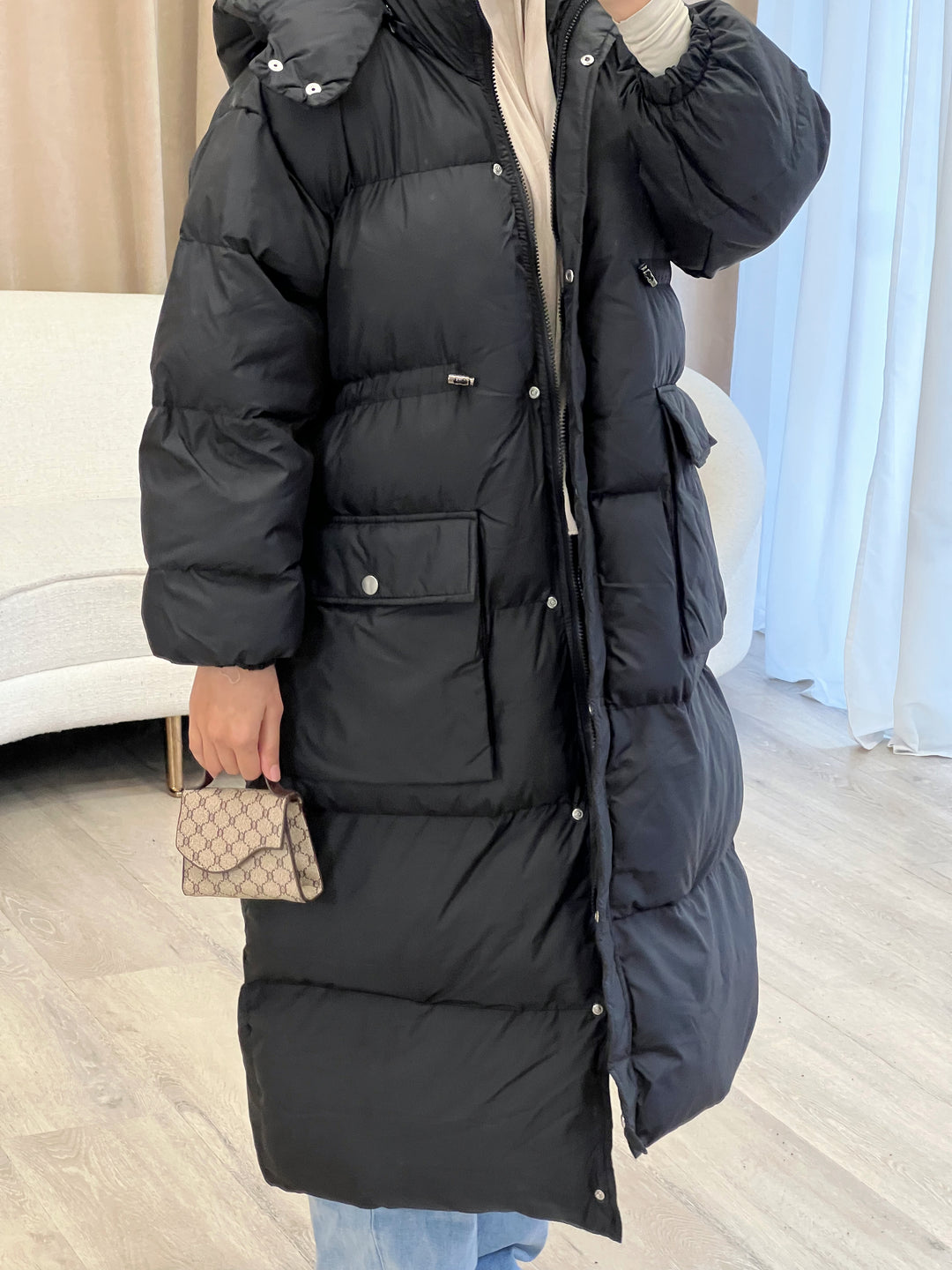 Eve Oversized Parka in Schwarz