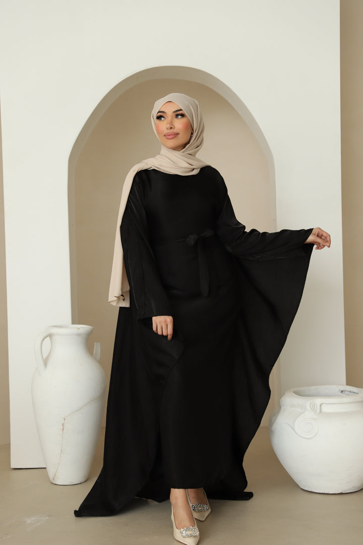 Miray Abaya mit Cape in Schwarz