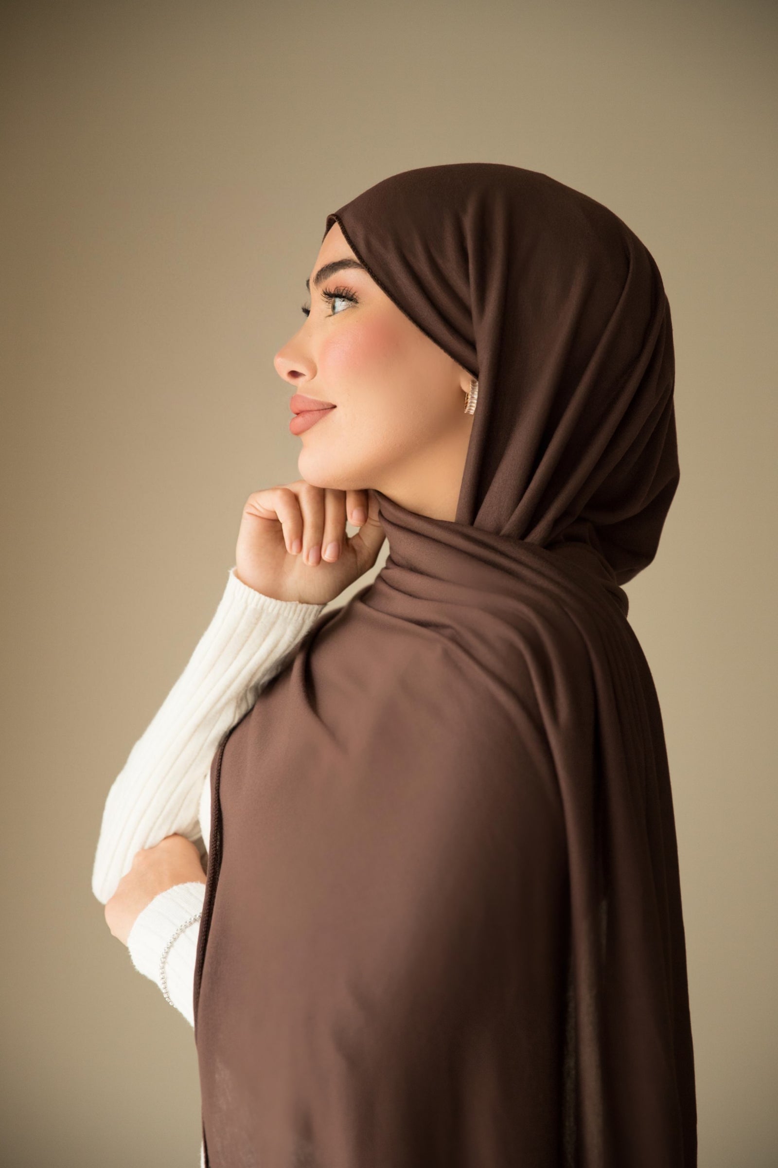 Premium Jersey Hijab in Dark Brown