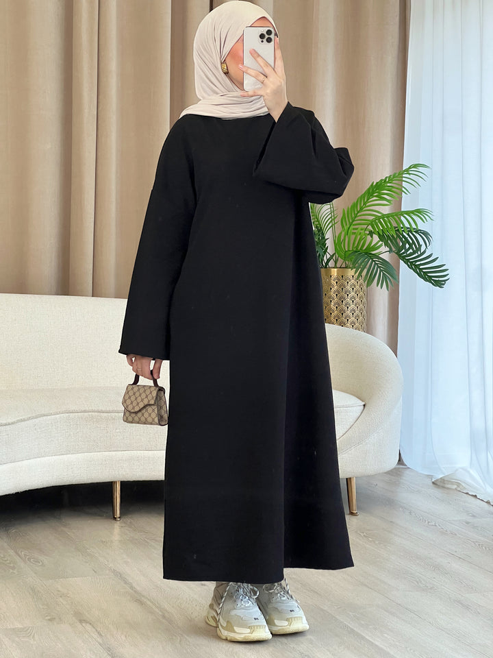 Boucle Kleid in Schwarz