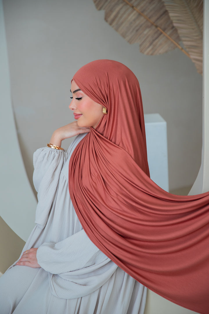 Premium Jersey Hijab in Terrakotta