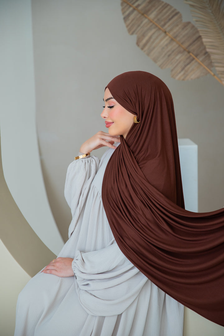 Premium Jersey Hijab in Dark Brown