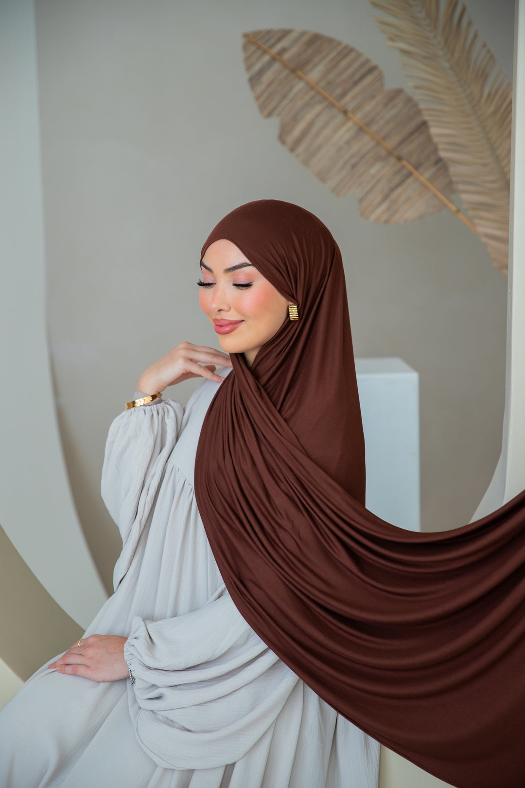 Premium Jersey Hijab in Dark Brown