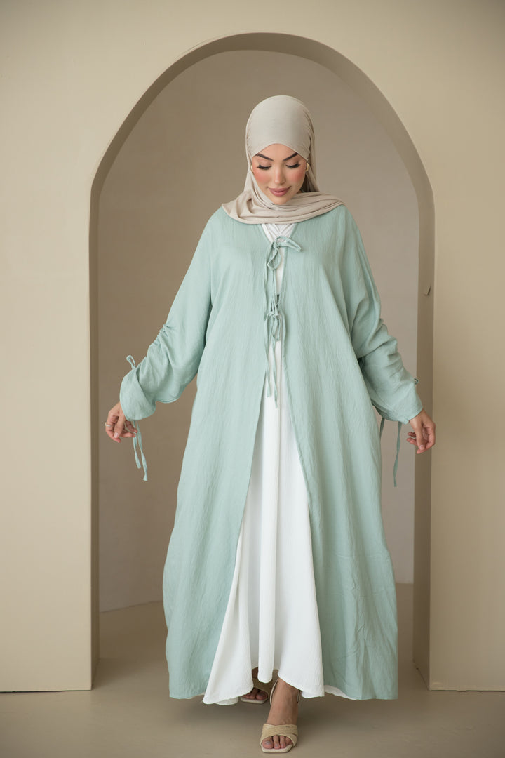 Kiraz Kimono mit Schnürungen in Mint