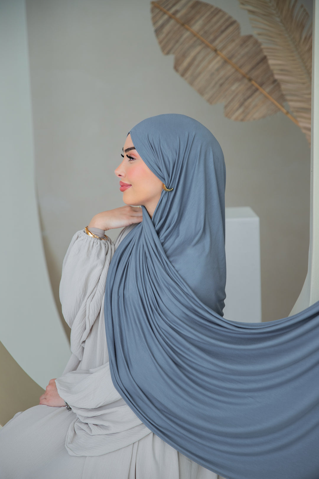 Premium Jersey Hijab in Pastelblau