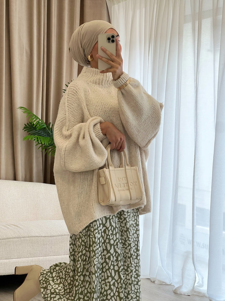 Vivi Oversized Pullover in Creme