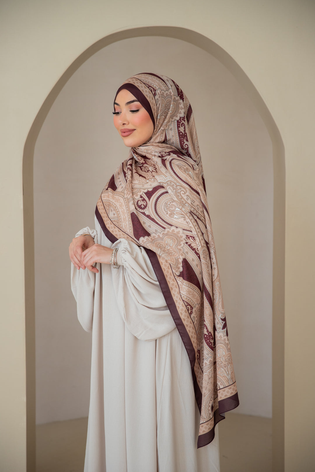 Soft Bohéme Hijab in Deep Cocoa