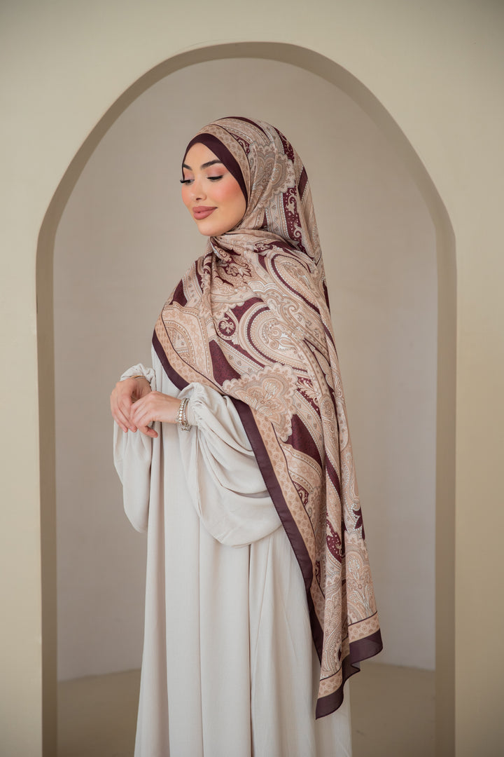 Soft Bohéme Hijab in Deep Cocoa