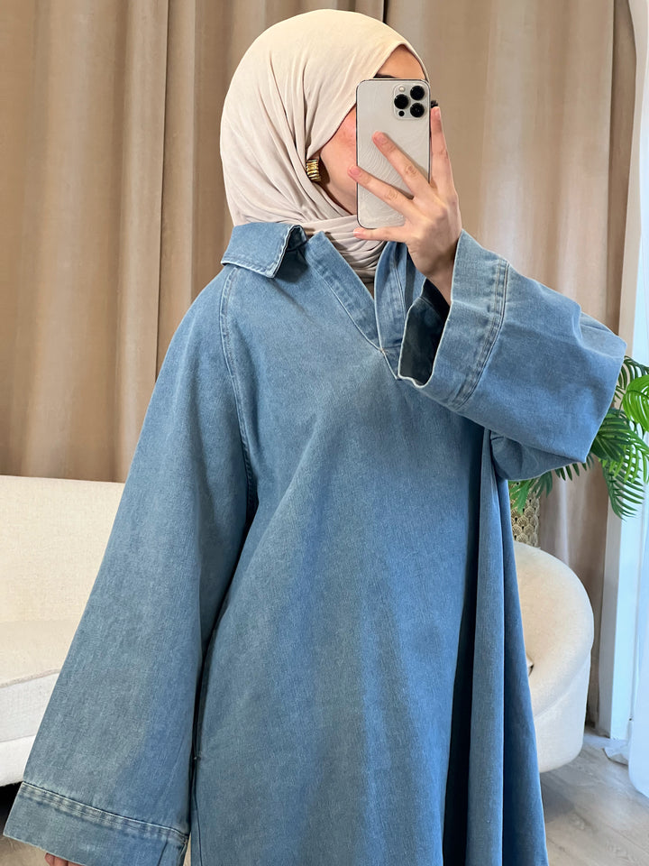 Zaynab Jeans Kleid in Blau