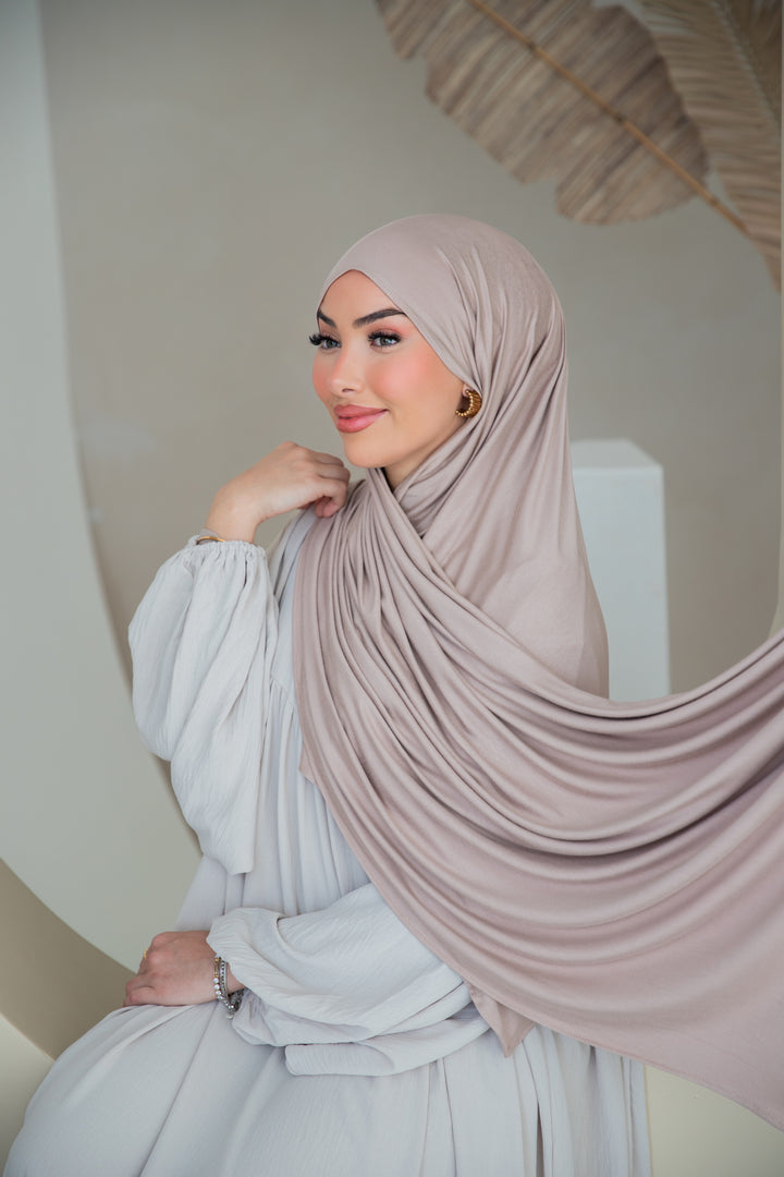 Premium Jersey Hijab in Taupe