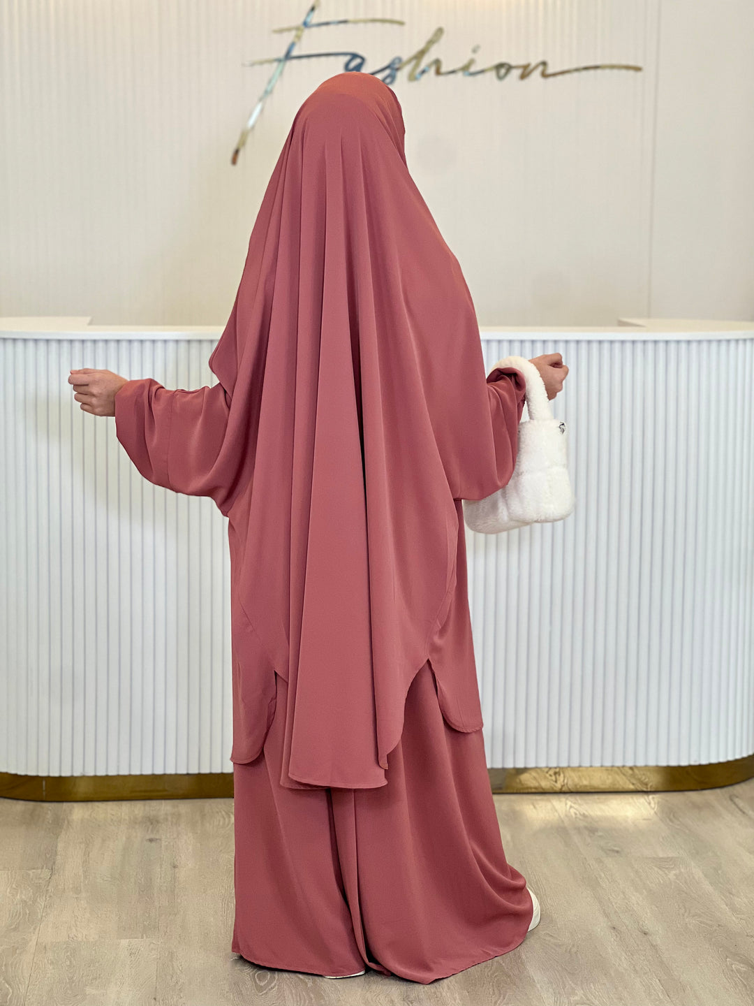 Medina Jilbab Set in Dusty Rose