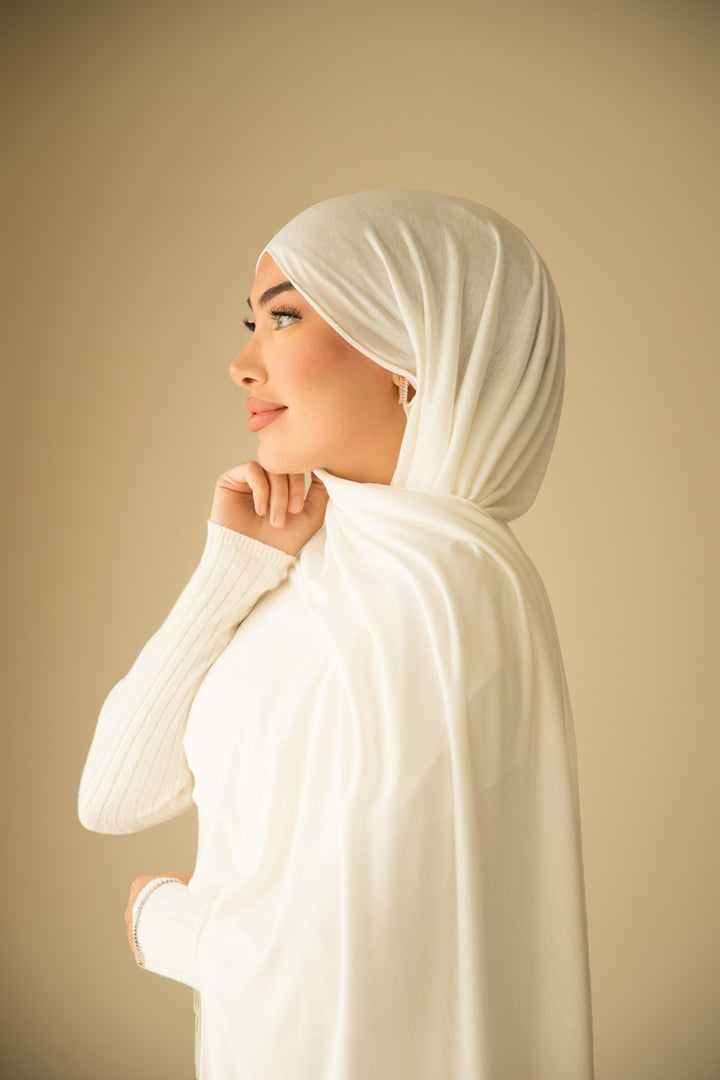 Premium Jersey Hijab in Light Creme