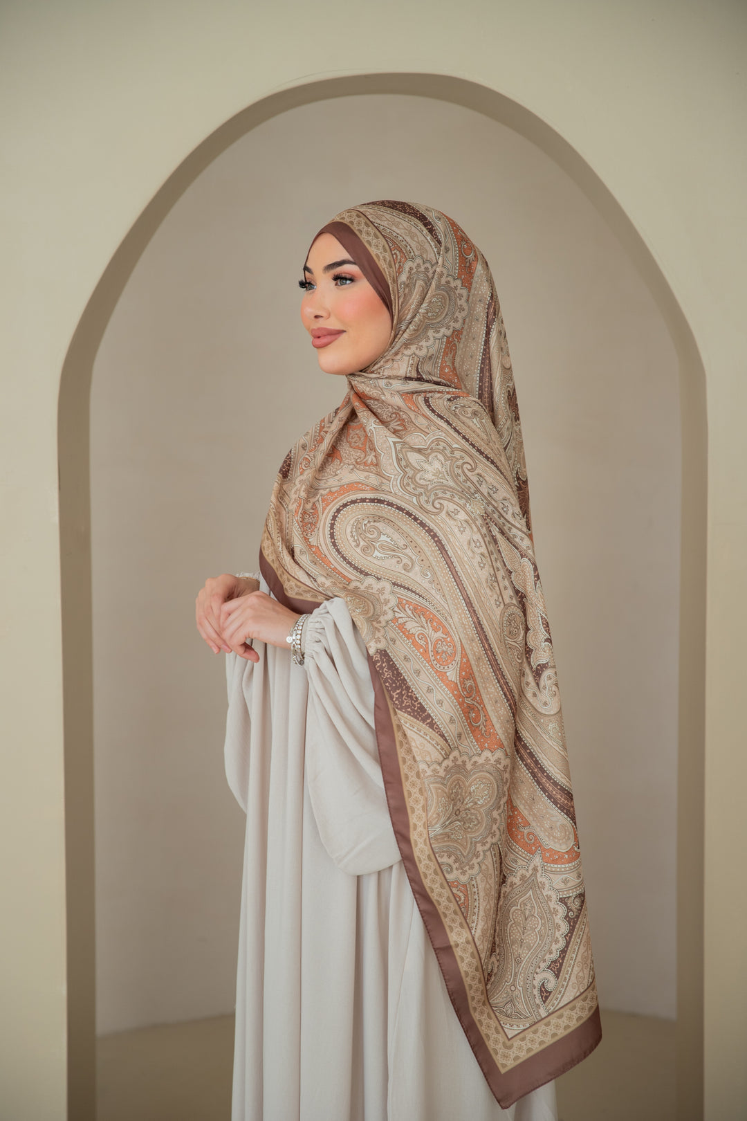 Soft Bohéme Hijab in Spiced Brown