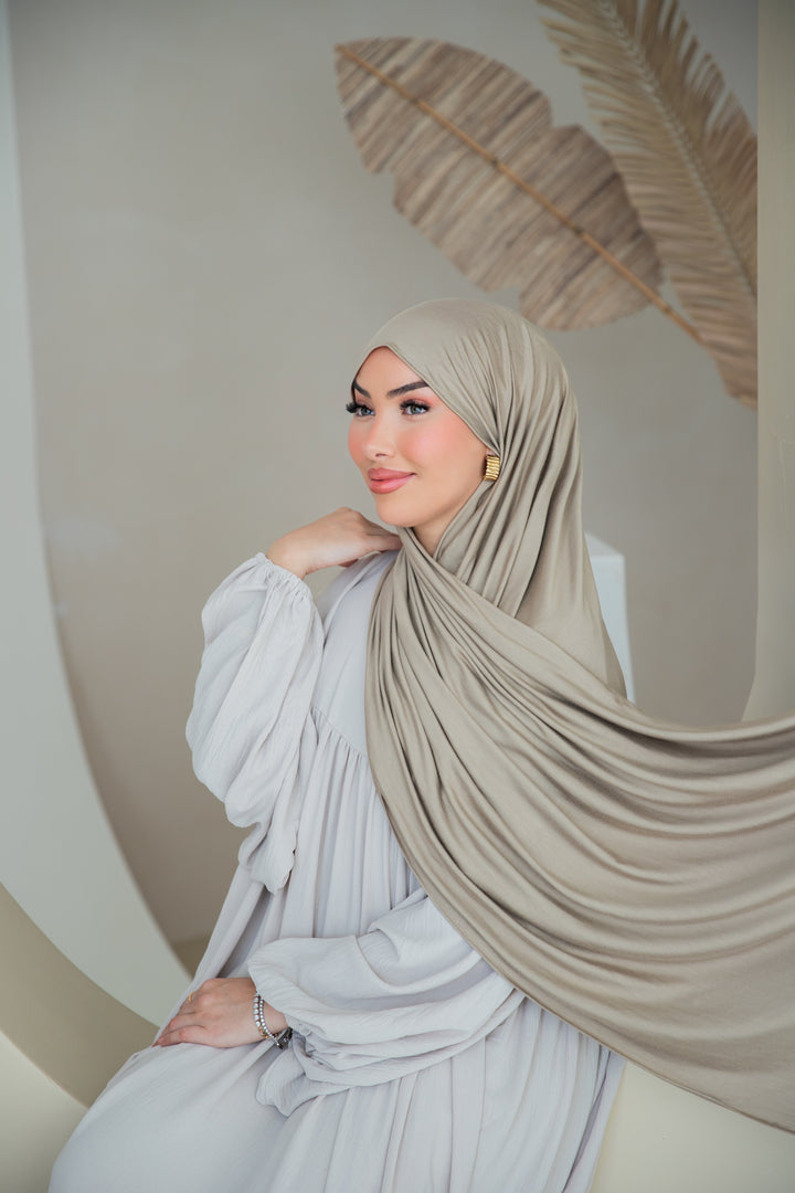 Premium Jersey Hijab in Light Olive