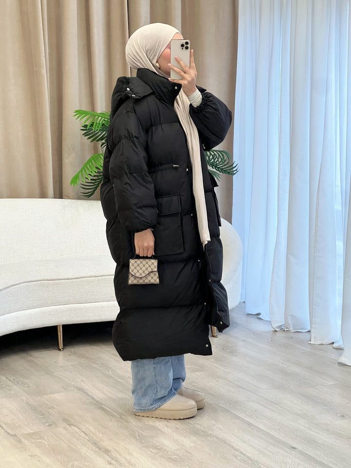 Eve Oversized Parka in Schwarz