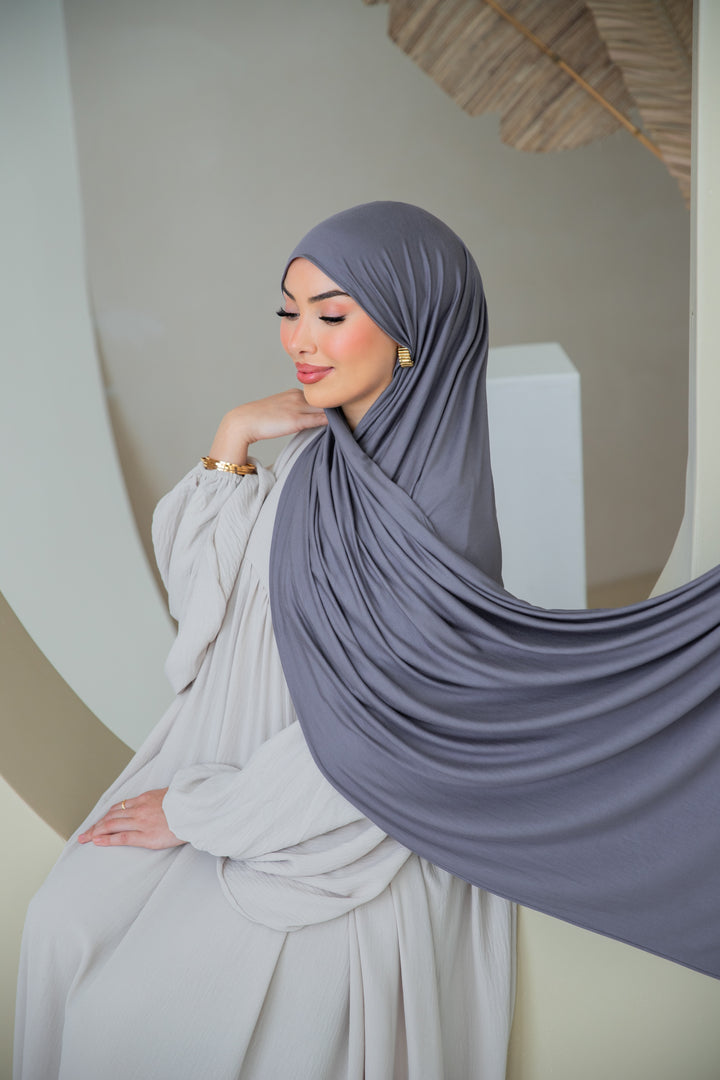 Premium Jersey Hijab in Lavendelgrau