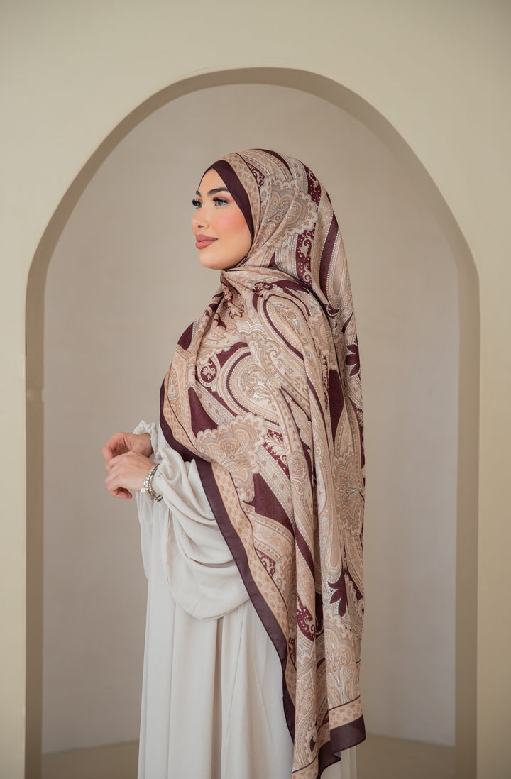 Soft Bohéme Hijab in Deep Cocoa