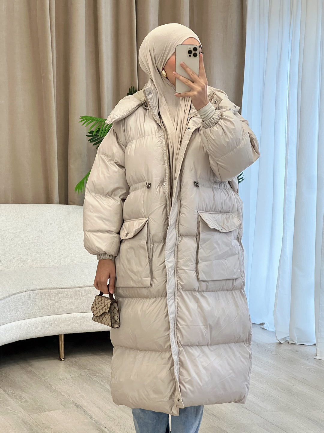 Eve Oversized Parka in Beige