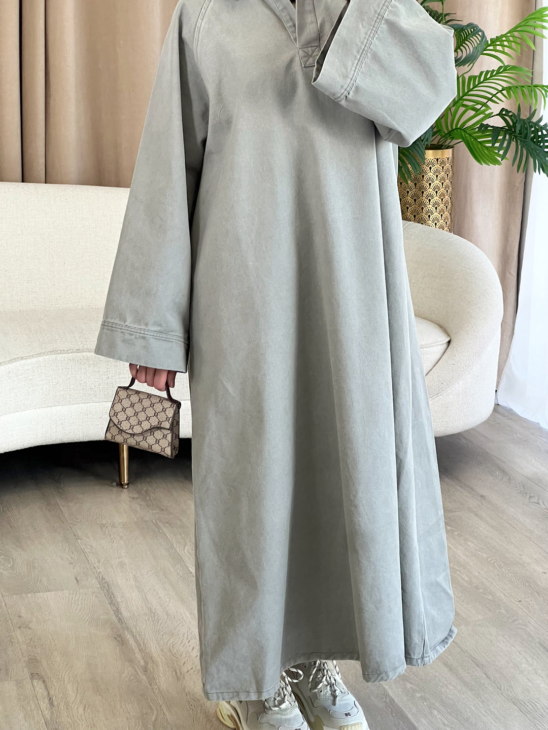 Zaynab Jeans Kleid in Grau