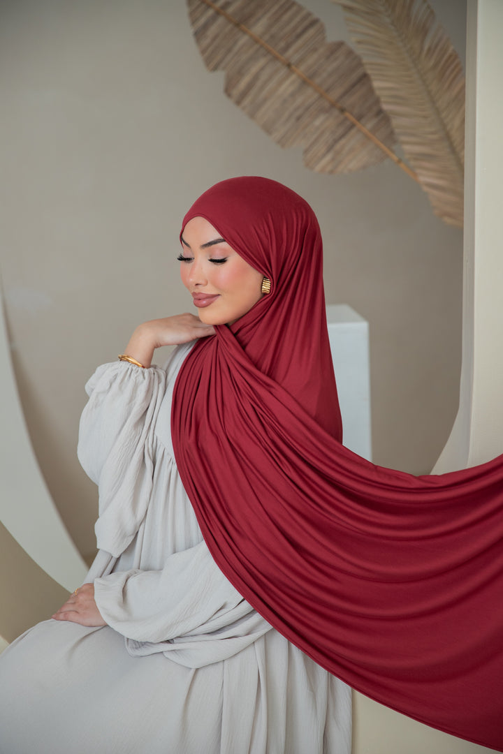 Premium Jersey Hijab in Bordeaux